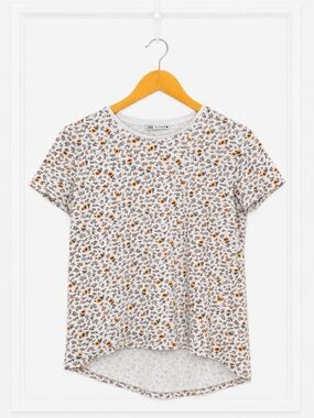 Zara Floral Print Short Sleeve Tee